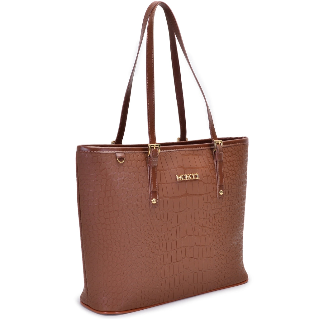 Bolsa Feminina de Ombro - Croco marrom