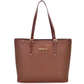 Bolsa Feminina de Ombro - Croco marrom